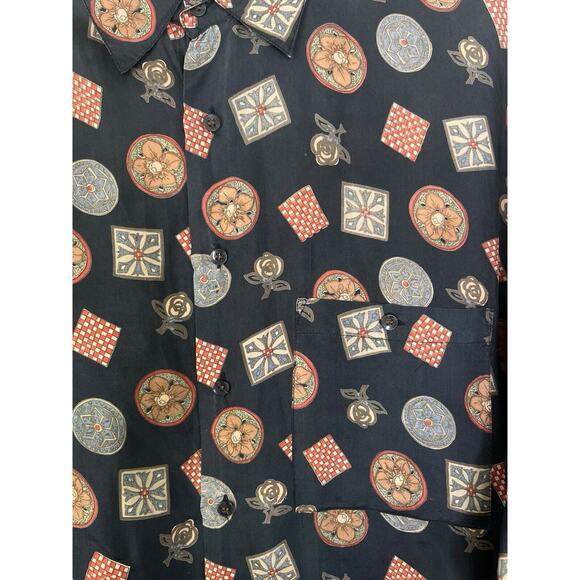 Vintage Beautiful Cote de France - 100% SILK - Mens Button Up Shirt Luxury Blue - Picture 4 of 7